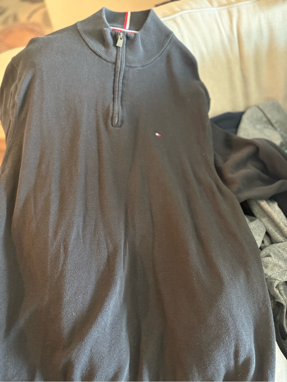 Tommy Hilfiger Men’s Gray Half-Zip Pullover Sweater
